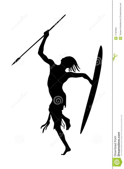 Dancyng Warrior Zulu Silhouette Stock Images Image 17781694