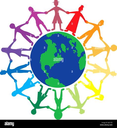 Vector Of People All Around The World Holding Hands Stock Photo Alamy