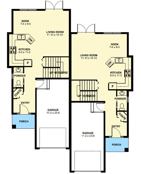 2 Story Duplex Floor Plans With Garage Floorplansclick