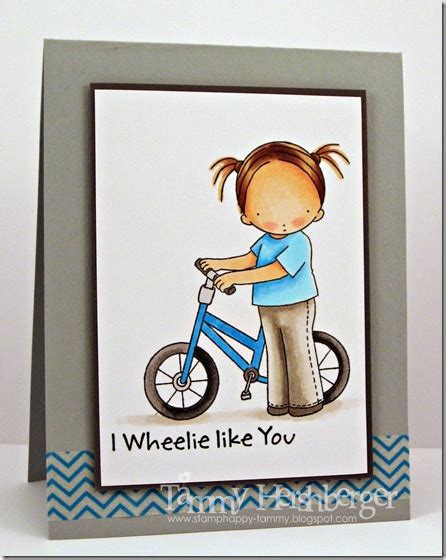 A card for bike lovers! I Wheelie Like You by stampertammy - at Splitcoaststampers