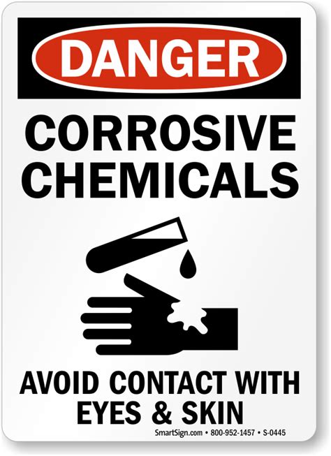 Corrosive Materials Signs Corrosive Material Warning Sign