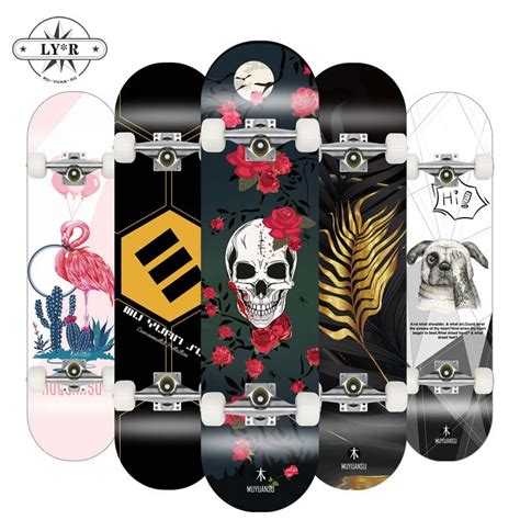 We sell the cheapest penny board + fast delivery of 12 working days after payment! 2020 New LY*R 80*20CM Skateboard Double Upright Four Wheel ...