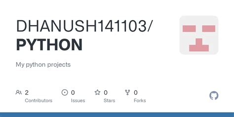 Github Dhanush141103python My Python Projects