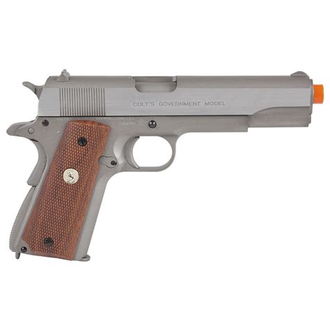 Buy Colt Mk Iv Series 70 Silver W Wood Grip Gbb Airsoft Pistol