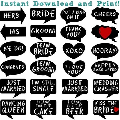The most common wedding photo booth props printable material is latex. Wedding PhotoBooth Props - Chalkboard Signs - Download ...
