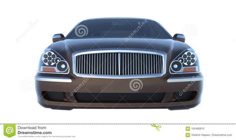 Luxury Brown Sedan Car Isolated 3d Rendering Stock Illustration