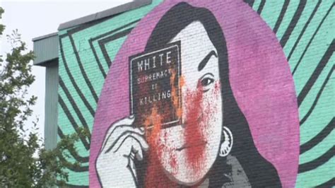 mural against white supremacy vandalized for 3rd time in montreal ctv news
