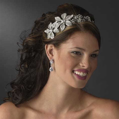 stunning antique silver flower headband elegant bridal hair accessories