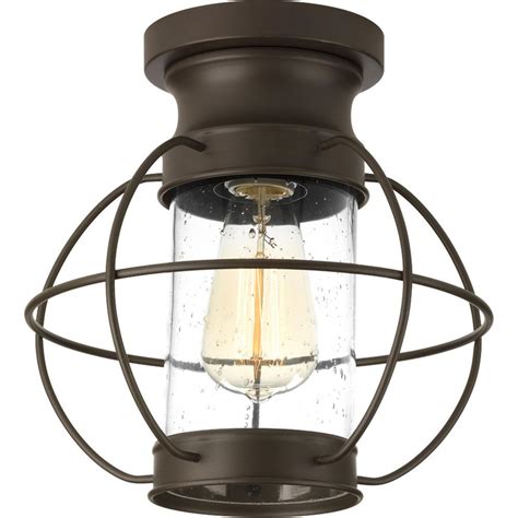 Coordinate with other fixtures from the castine collection for a stunning effect. Progress Lighting Haddon Collection 1-Light Antique Bronze Outdoor Flush Mount-P550017-020 - The ...