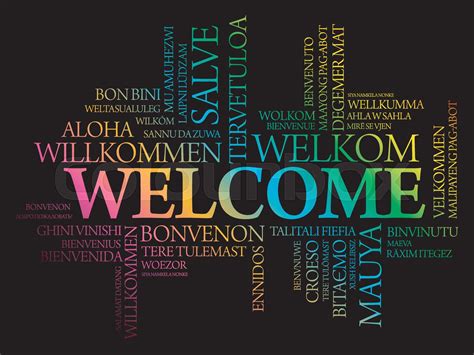 Welcome Word Cloud In Different Languages Stock Vector Colourbox