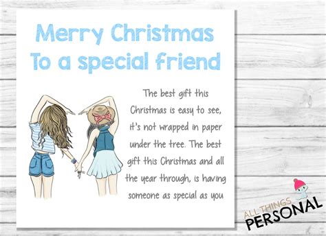 best friends christmas card handmade best friend christmas etsy uk