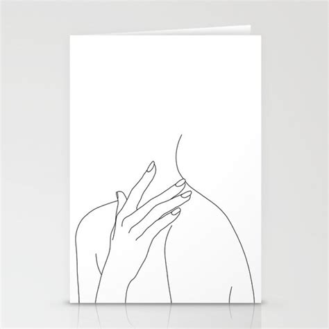 Who blames a passionate newbie for not being able to draw just a perfect human body. Female body line drawing - Danna Stationery Cards by ...