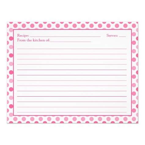 Simple Pink White Polka Dot Recipe Card Zazzle Pink Wedding