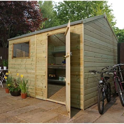10 X 8 Pressure Treated Tongue And Groove Reverse Apex Shed Shedsfirst