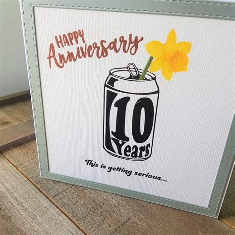 10th Wedding Anniversary Card Tin Anniversary T Daffodil Flower Etsy