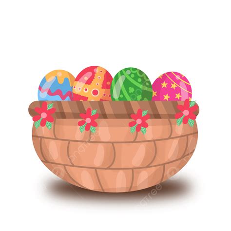 Easter Egg Basket Clipart Png Images Easter Basket With Flowers