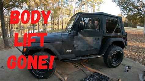 97 Jeep Tj Removing Body Lift Youtube