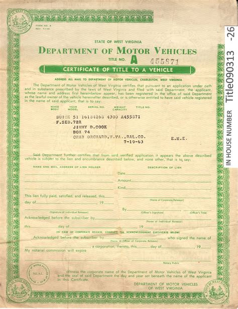 Vintage 1951 Buick Fsed72r Auto Title Only Historical Document From W