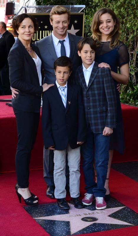 Simon Baker With His Wife Rebecca Rigg And Their Sons Claude Blue And Harry Friday And Their