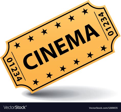 Yellow Cinema Ticket Royalty Free Vector Image