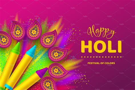 Happy Holi Colorful Design For Graphic Objects ~ Creative Market