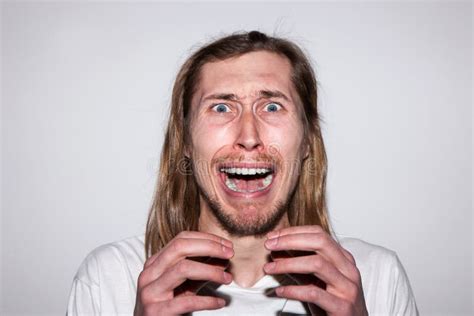 Frightened Man Emotion Of Fear Stock Image Image Of Reaction