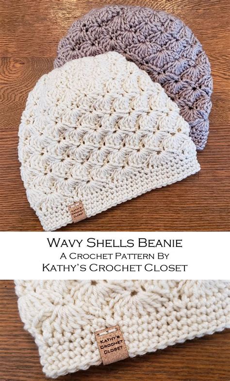 Crochet Beanie Pattern Wavy Shells Beanie Hat Crochet Hat Pattern Diy
