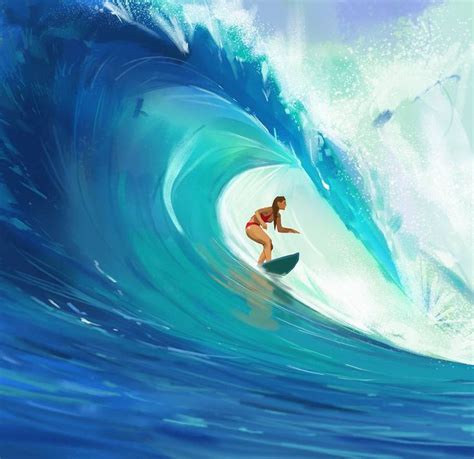 Surfing By Snatti89 On Deviantart Surfer Art Surf Painting Surfer