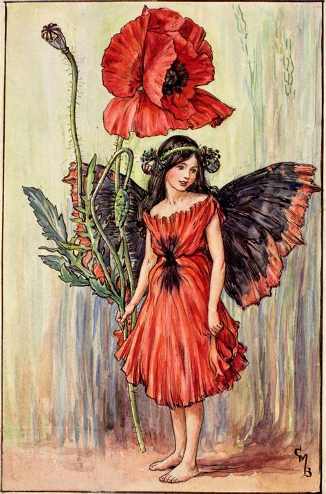 The Poppy Fairy By Cicely Mary Barker Flower Fairies Cicely Mary Barker Vintage Fairies