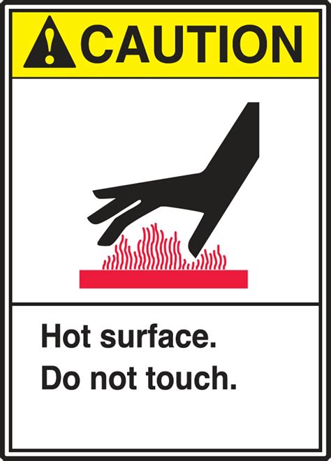 Hot Surface Do Not Touch Ansi Caution Safety Labels Leqm645