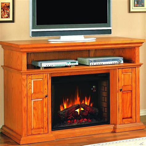 Pasadena 60-Inch Electric Fireplace Media Console - Premium Oak - 28MM468 : Gas Log Guys