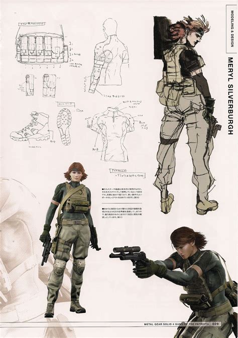 Meryl From Metal Gear Solid 4 By Yoji Shinkawa Character Model Sheet
