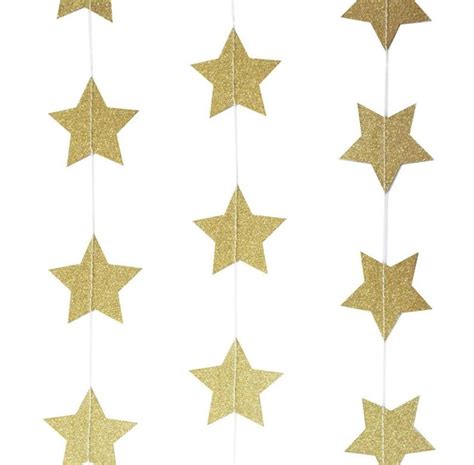 Gold Star Sparkling Garland Baby Shower Decorations Gold Etsy In 2020