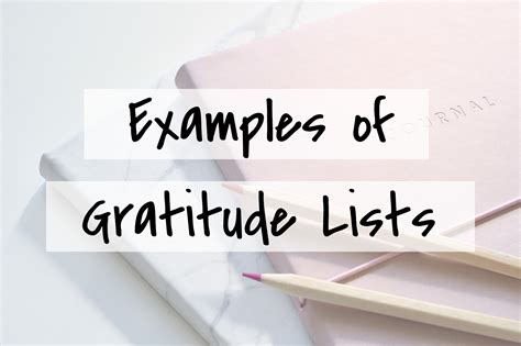 Examples of Gratitude Lists - Discover Happy Habits