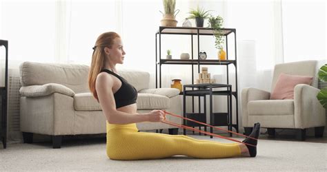 Woman Doing Seated Row Exercise With Stock Footage Sbv Storyblocks