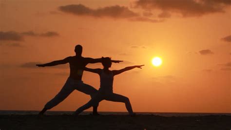 Silhouette Of A Beautiful Yoga Stock Footage Video 100 Royalty Free