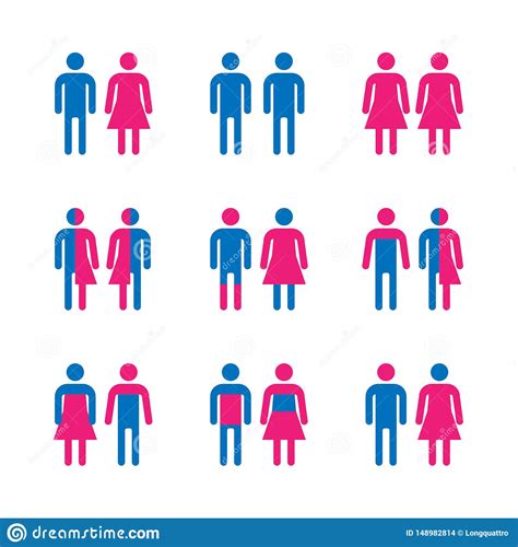 Gender symbol set stock vector. Illustration of blue - 148982814