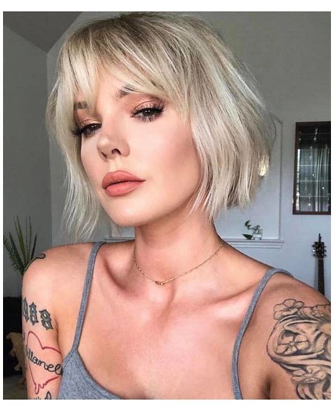 How To Style Your Bob With Bangs For A Chic Look This Summer Short Blonde Hair With Bangs