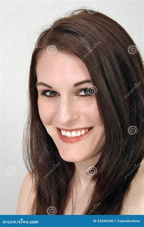 Beautiful Smiling Brunette Headshot Royalty Free Stock Photos Image