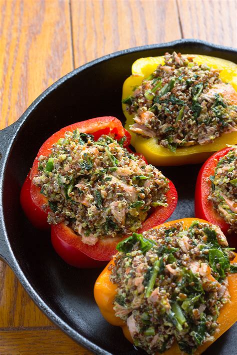 Salmon Quinoa Stuffed Bell Peppers Cooking Maniac