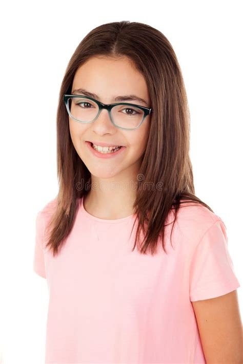 Pretty Preteenager Girl With Glasses Stock Image Image Of Daughter