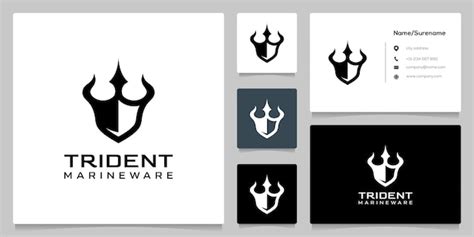 Premium Vector Trident And Shield Creative Concept Logo Design