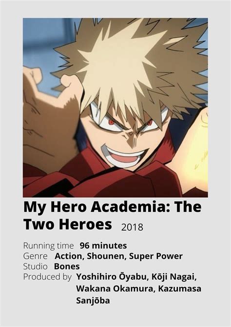 My Hero Academia The Two Heroes Anime Minimalist Poster Hero