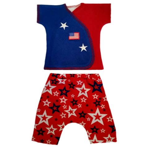 Newborn And Preemie Usa Baby Boy Shorts Outfit Jacquis Preemie Pride