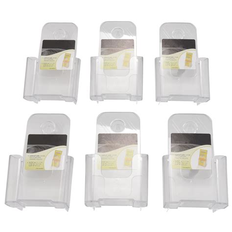 6 Pack Premium Trifold 4 Inches Wide Brochure Holder Plastic Brochure