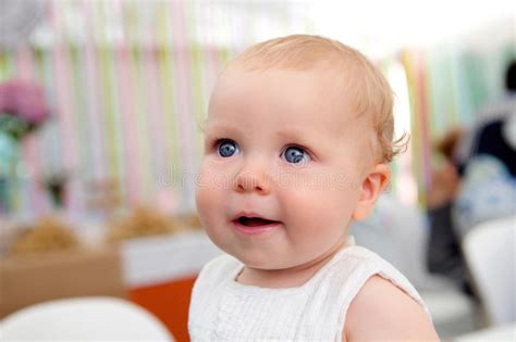 Beautiful Blond Baby Smiling Stock Photo Image Of Human Child 67082736