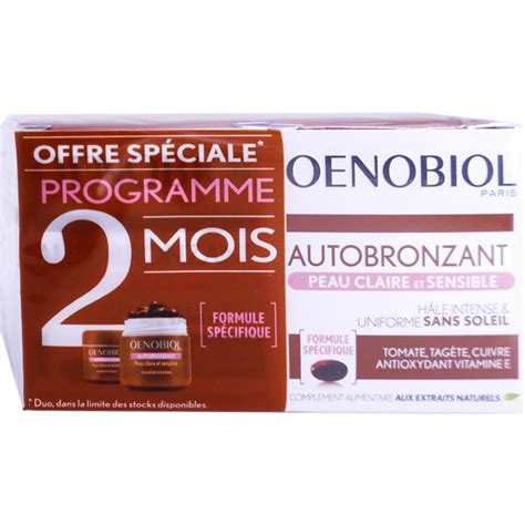 Nsfp Oenobiol Autobronzant Peau Claire And Sensible 2x30 Capsules