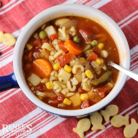 Easy Vegetable Alphabet Soup Renees Kitchen Adventures