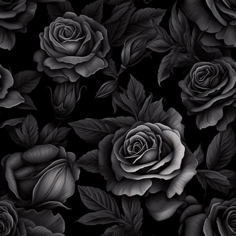 Premium Ai Image A Close Up Of A Bunch Of Black Roses With Leaves