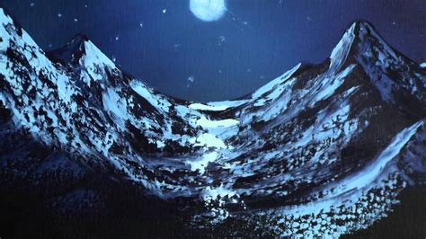 Moonlit Mountain Painting Lesson Funnydogtv